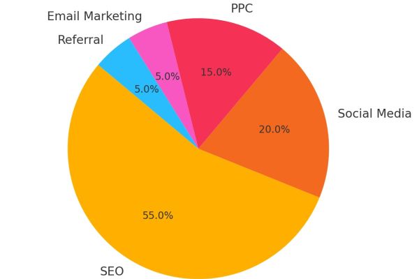 Distribuzione del traffico per canali di marketing